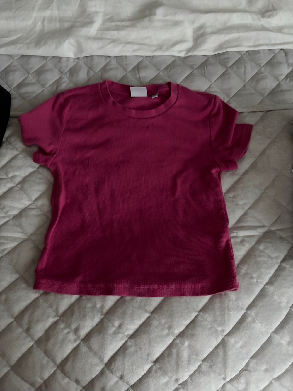 Aritzia Short Sleeve Crewneck Top - Fuchsia Pink